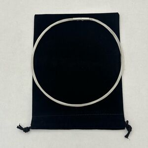 925 Italian Sterling Silver Woven-Twist Wire Omega Choker Necklace